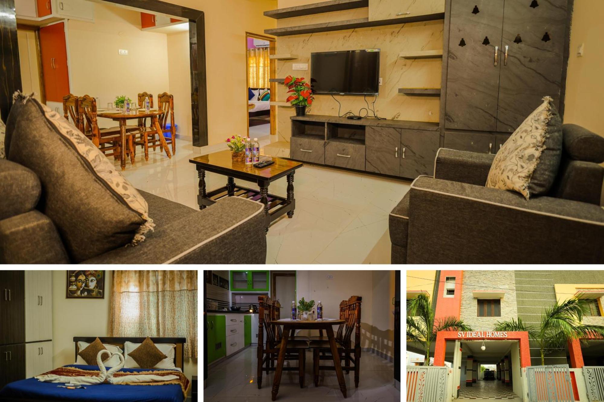 S V Ideal -2bhk Service Apartments-ac Bedrooms, Premium Amities, 2km To Tiruchanoor Padmavathi Temple , 6km To Alipiri, 24 Service Boys Available * Tirupati